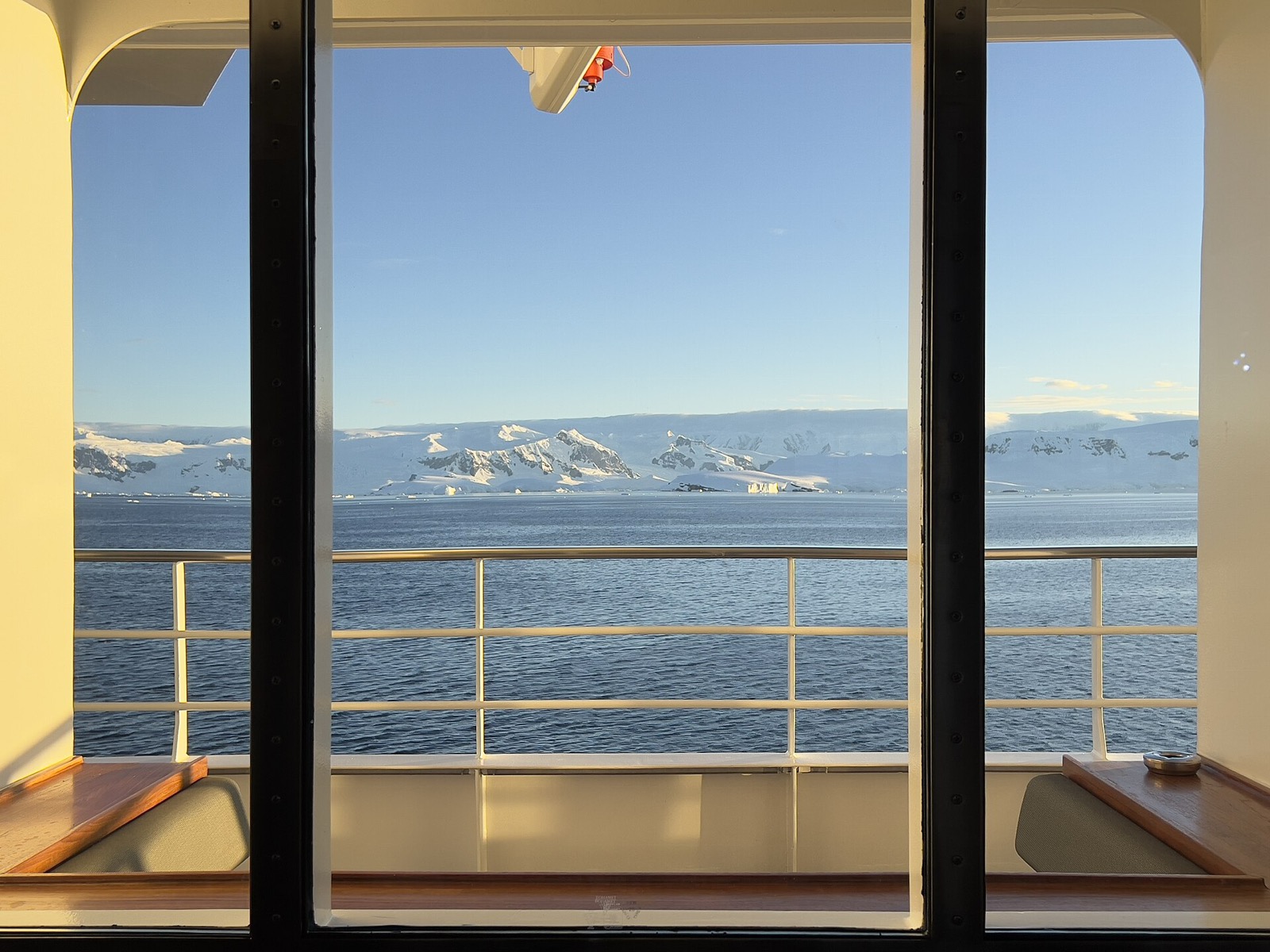 Scenic view from a cruise ship cabin balcony