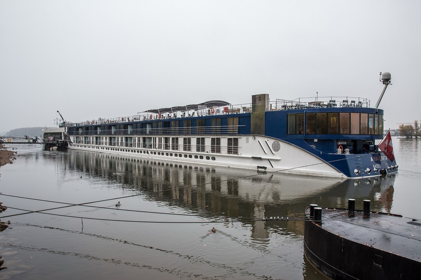 River cruise ship on the Rhine River in Germany